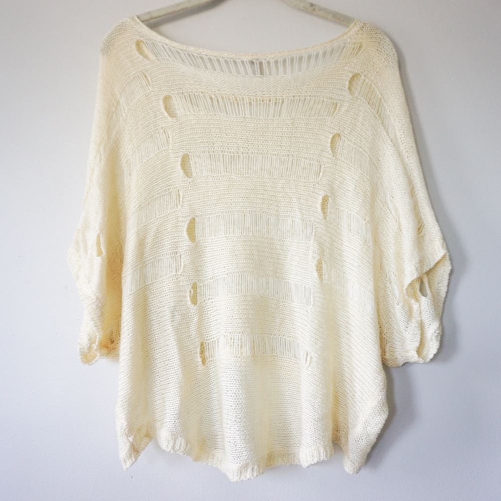 Cream Knit Top/Cover up